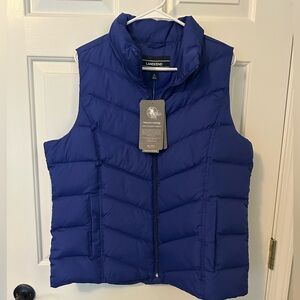 Lands' End Blue Puffer Vest women’s large new
